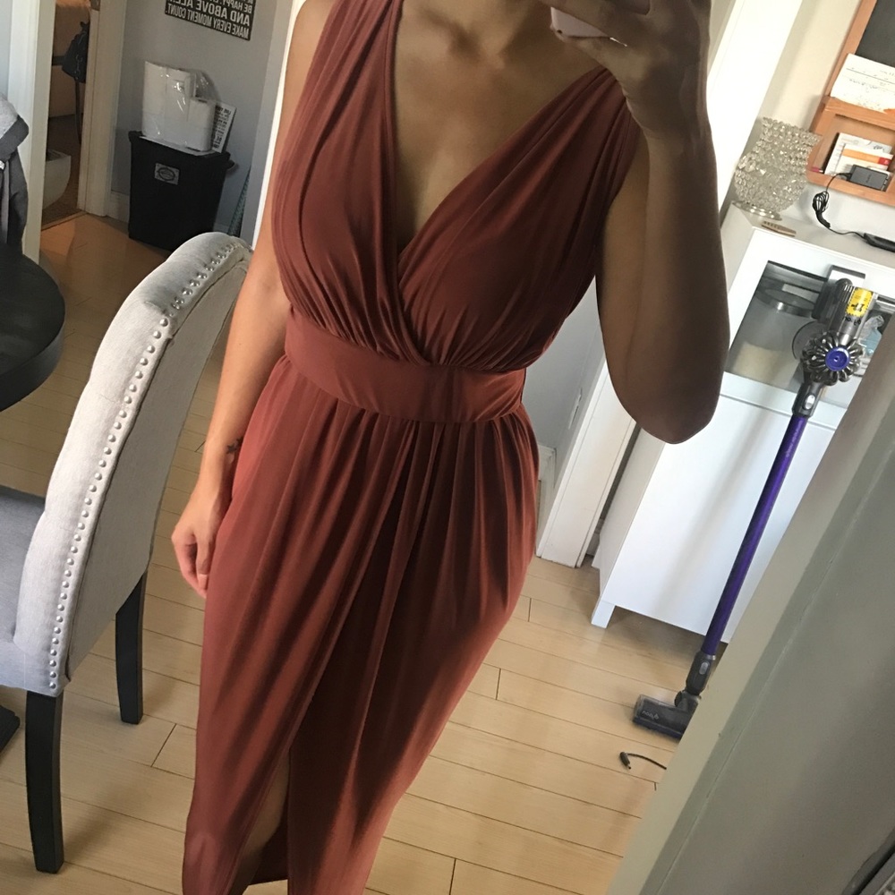 Boohoo Dark Coral slinky type dress